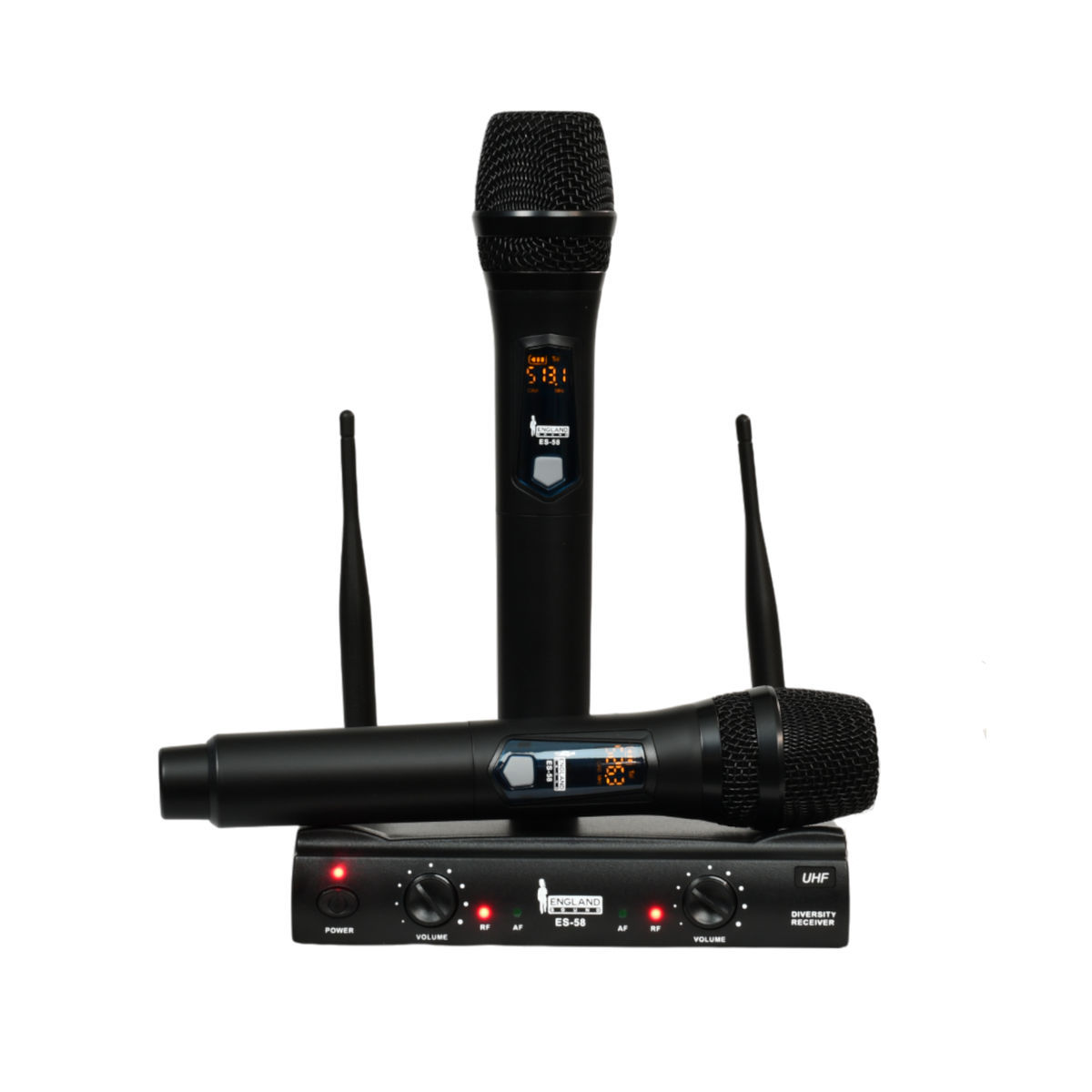MICROFONO INALAMBRICO UHF, 2 CANALES, DE MANO, FRECUENCIA 512 - 537.50 MHZ