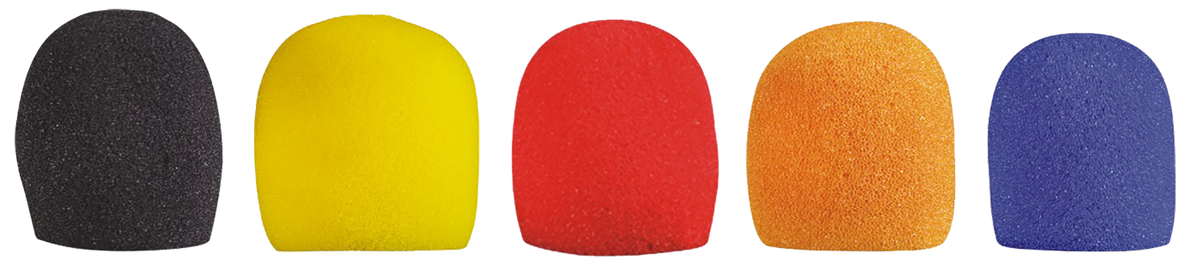 SET DE 5 ESPONJAS PARA MICROFONO DE MANO, VARIOS COLORES