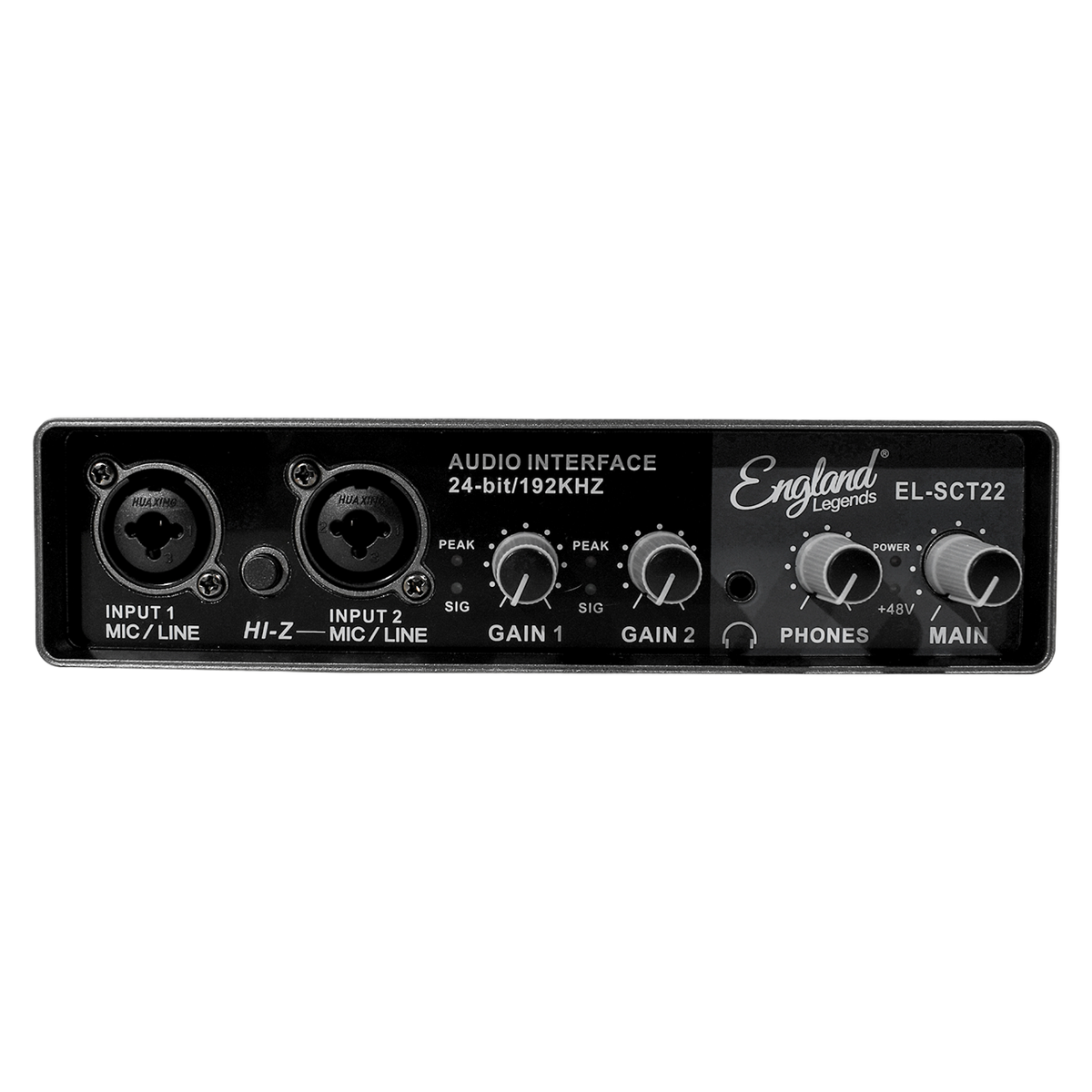 INTERFACE DE AUDIO DE 2 CANALES, 48V PARA MICROFONOS DE CONDENSADOR, SALIDA L-R, DOBLE ALIMENTACION DC DE ENTRADA