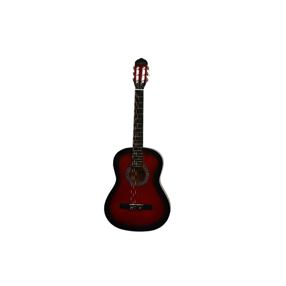 GUITARRA ELECTROCLASICA 39", COLOR ROJO, INCLUYE  BOLSO, SET DE CUERDAS, CORREA, AFINADOR, CABLE CON CONECTORES