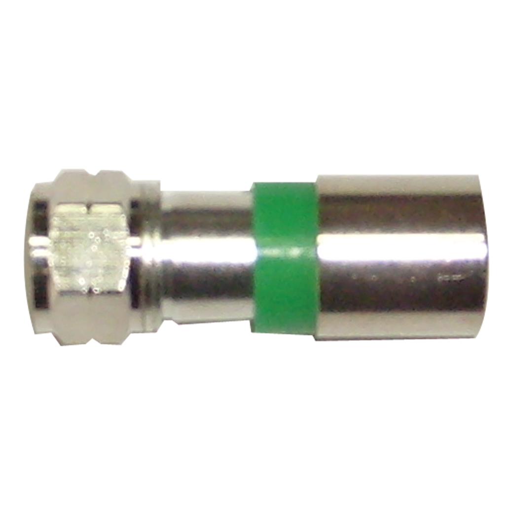 CONECTOR COAXIAL, RG6 VERDE DE COMPRESION