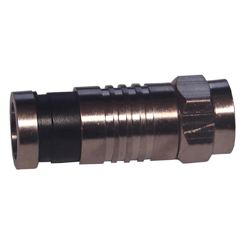 CONECTOR COAXIAL, RG6 NEGRO DE COMPRESION