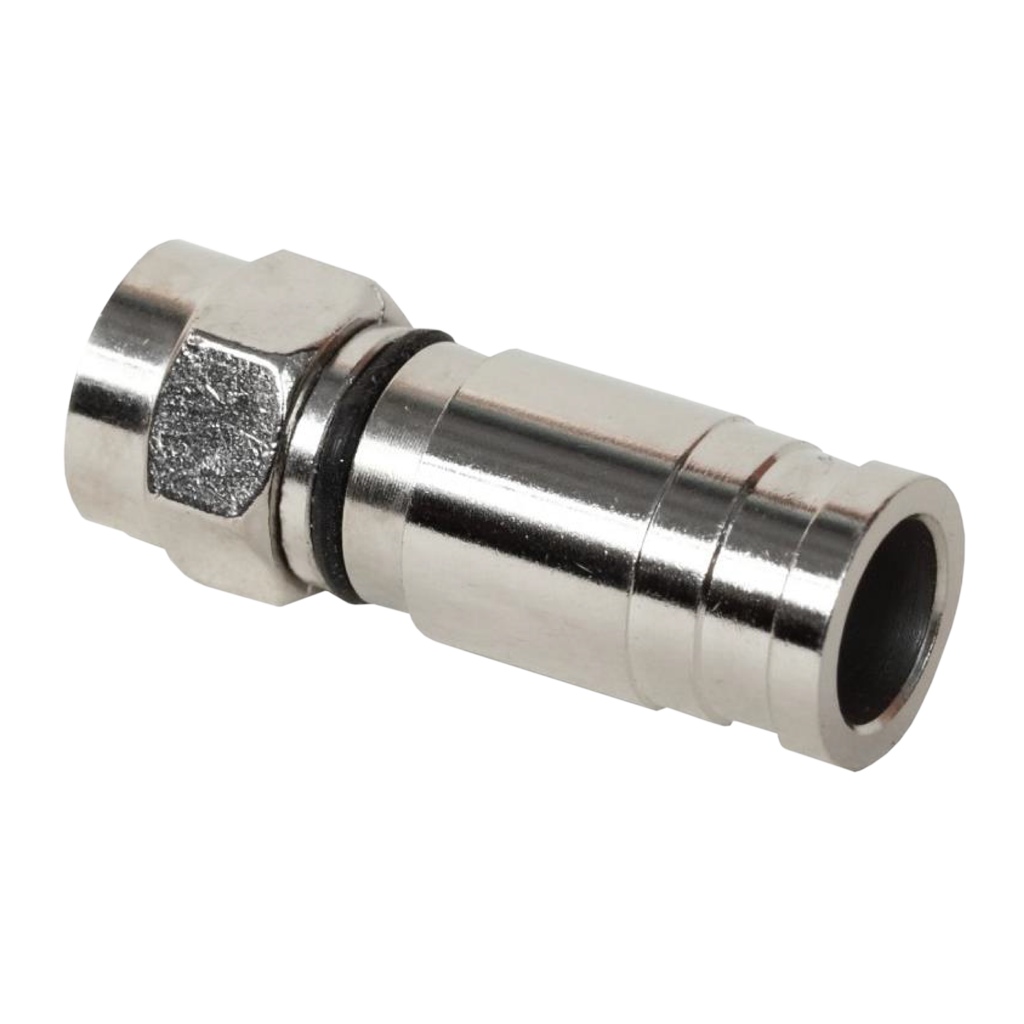 CONECTOR COAXIAL, RG6 PLATEADO DE COMPRENSION