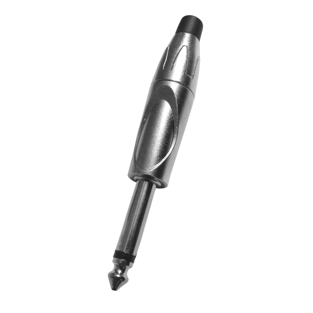 PLUG 6.3MM PLATEADO, MONO SIN RESORTE, METALICO