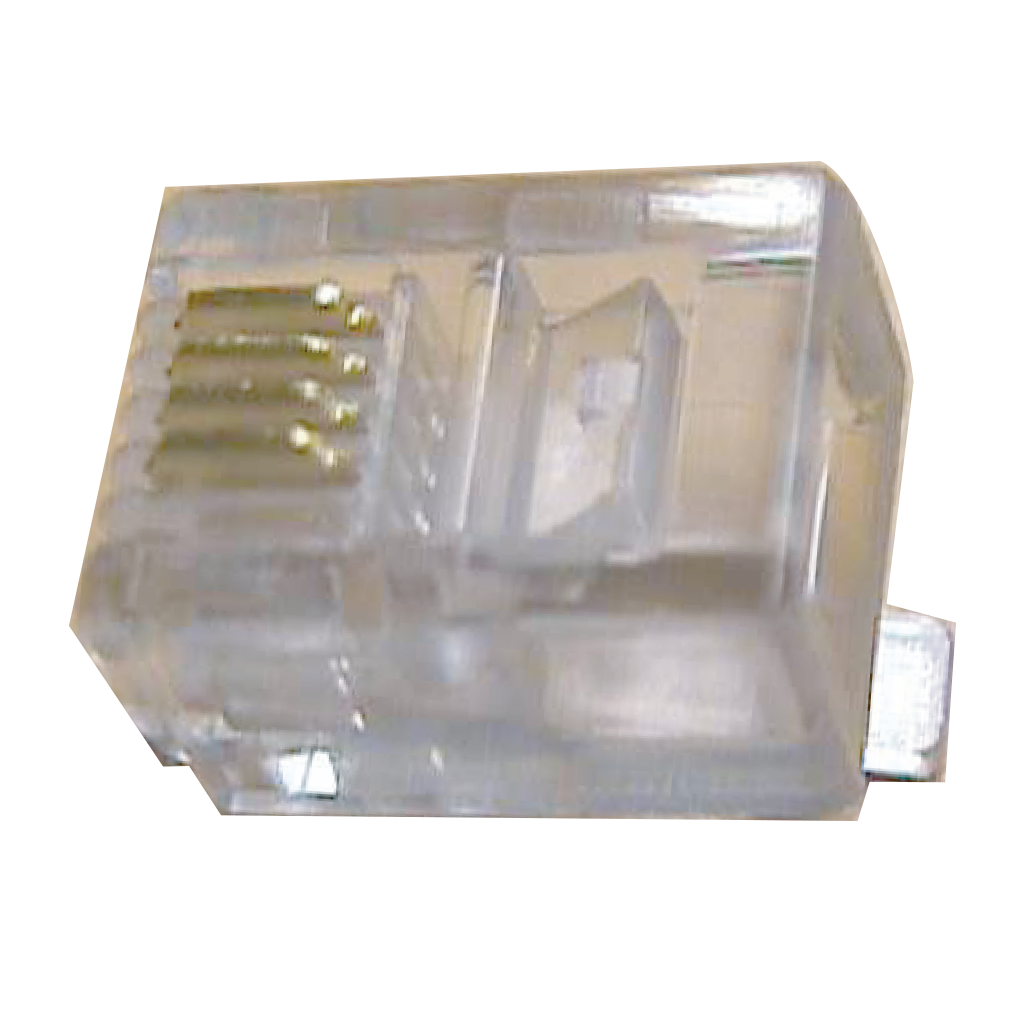 CONECTOR PLUG RJ-11 6P4C, 4 CONTACTOS