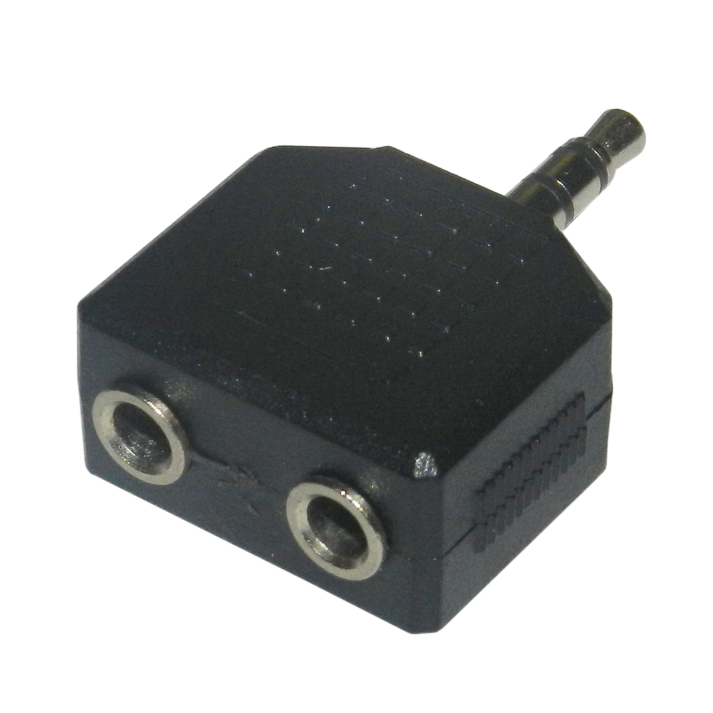 ADAPTADOR 2 JACK 3.5MM MONO A PLUG 3.5MM ESTEREO, PLASTICO