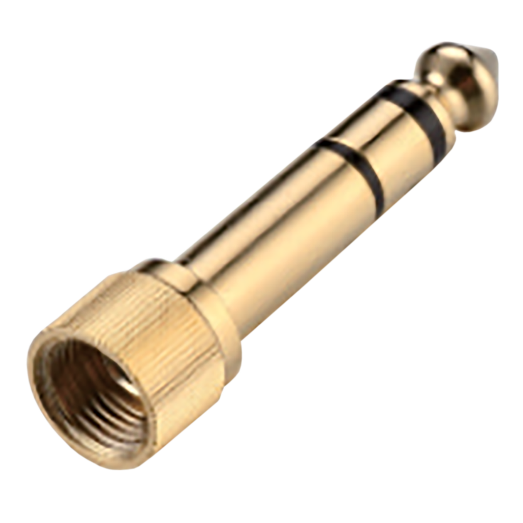 ADAPTADOR JACK 3.5MM A PLUG 6.3MM MONO, DORADO, METALICO