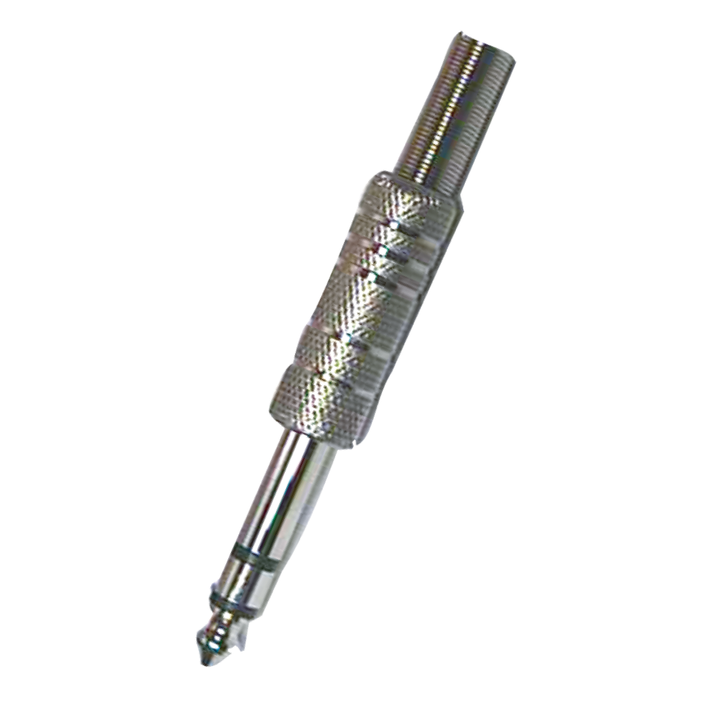 PLUG 6.3MM PLATEADO, ESTEREO CON RESORTE, METALICO