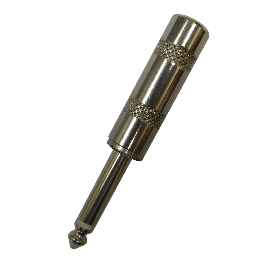 PLUG 6.3MM PLATEADO, MONO SIN RESORTE, METALICO