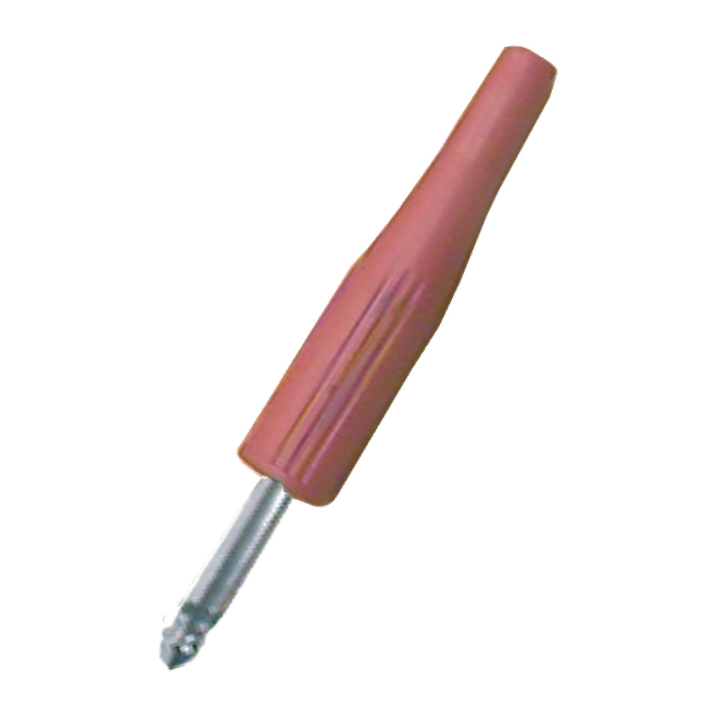 PLUG 6.3MM, MONO SIN RESORTE, PLASTICO, ROJO