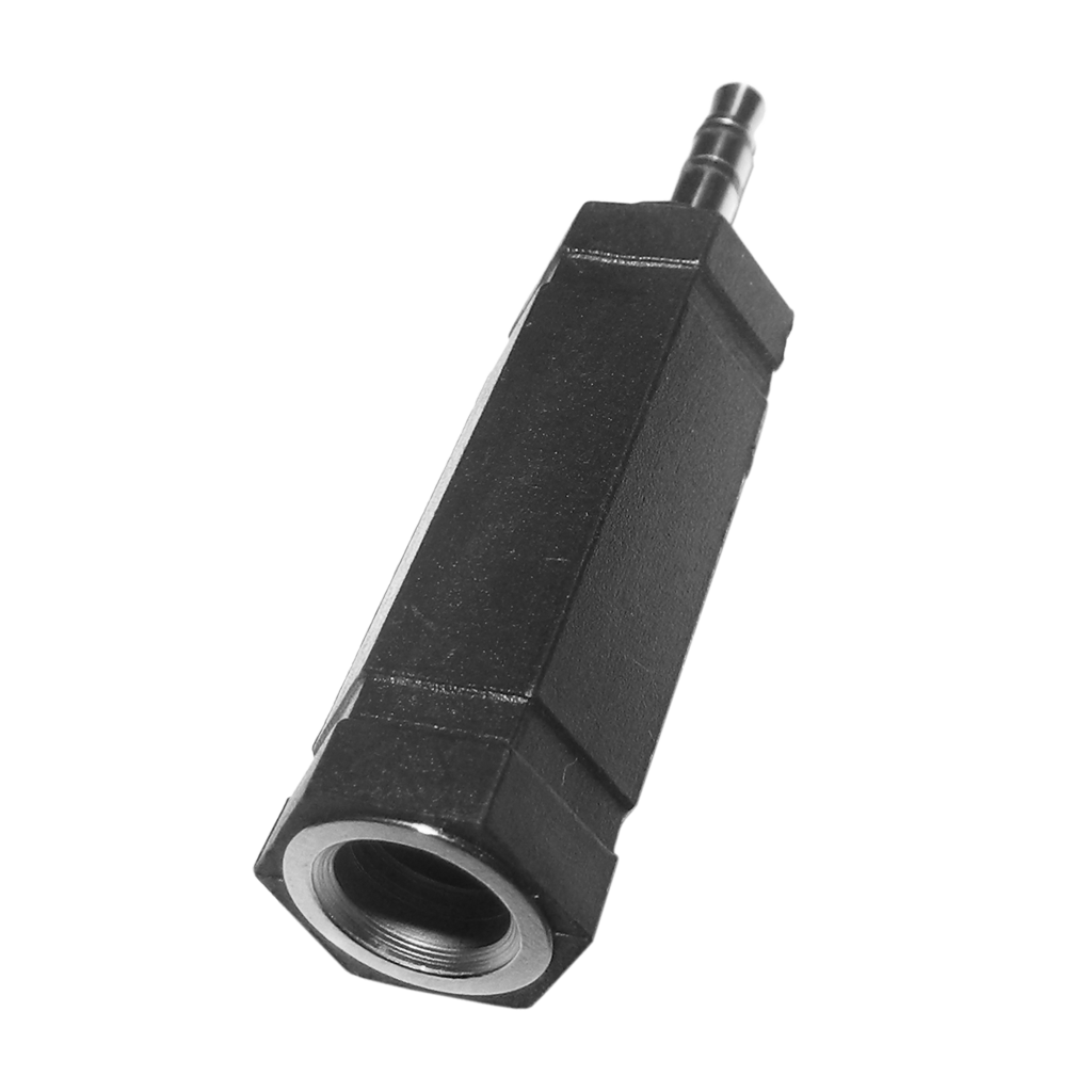 ADAPTADOR JACK 6.3MM MONO A PLUG 3.5MM ESTEREO, PLASTICO