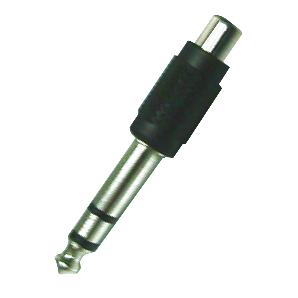 ADAPTADOR JACK RCA A PLUG 6.3MM ESTEREO, PLASTICO