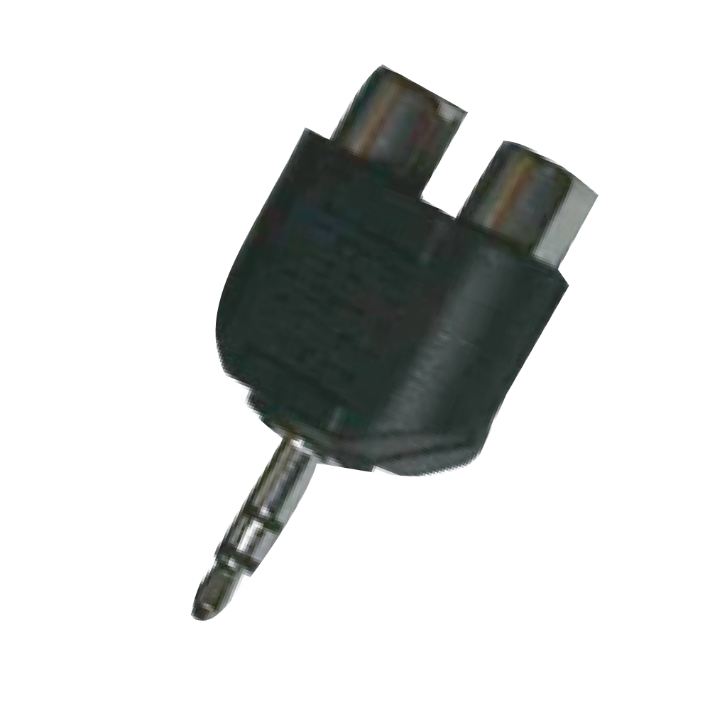 ADAPTADOR 2 JACK RCA A PLUG 3.5MM ESTEREO, PLASTICO