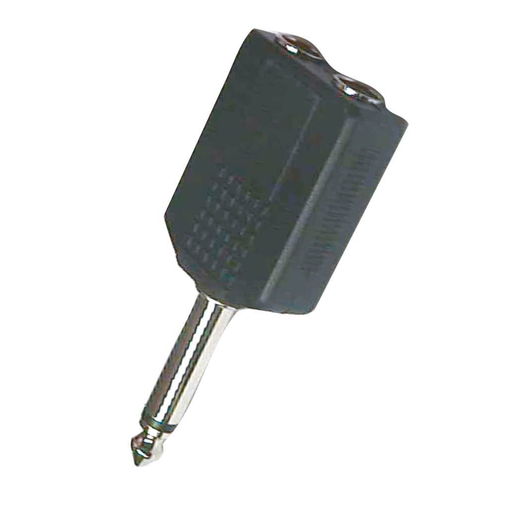 ADAPTADOR 2 JACK 6.3MM MONO A PLUG 6.3MM MONO, PLASTICO
