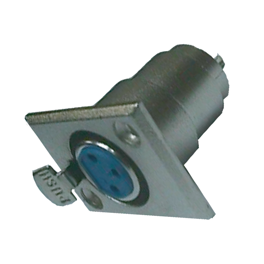JACK XLR, 3 PINES METALICO, PARA CHASIS