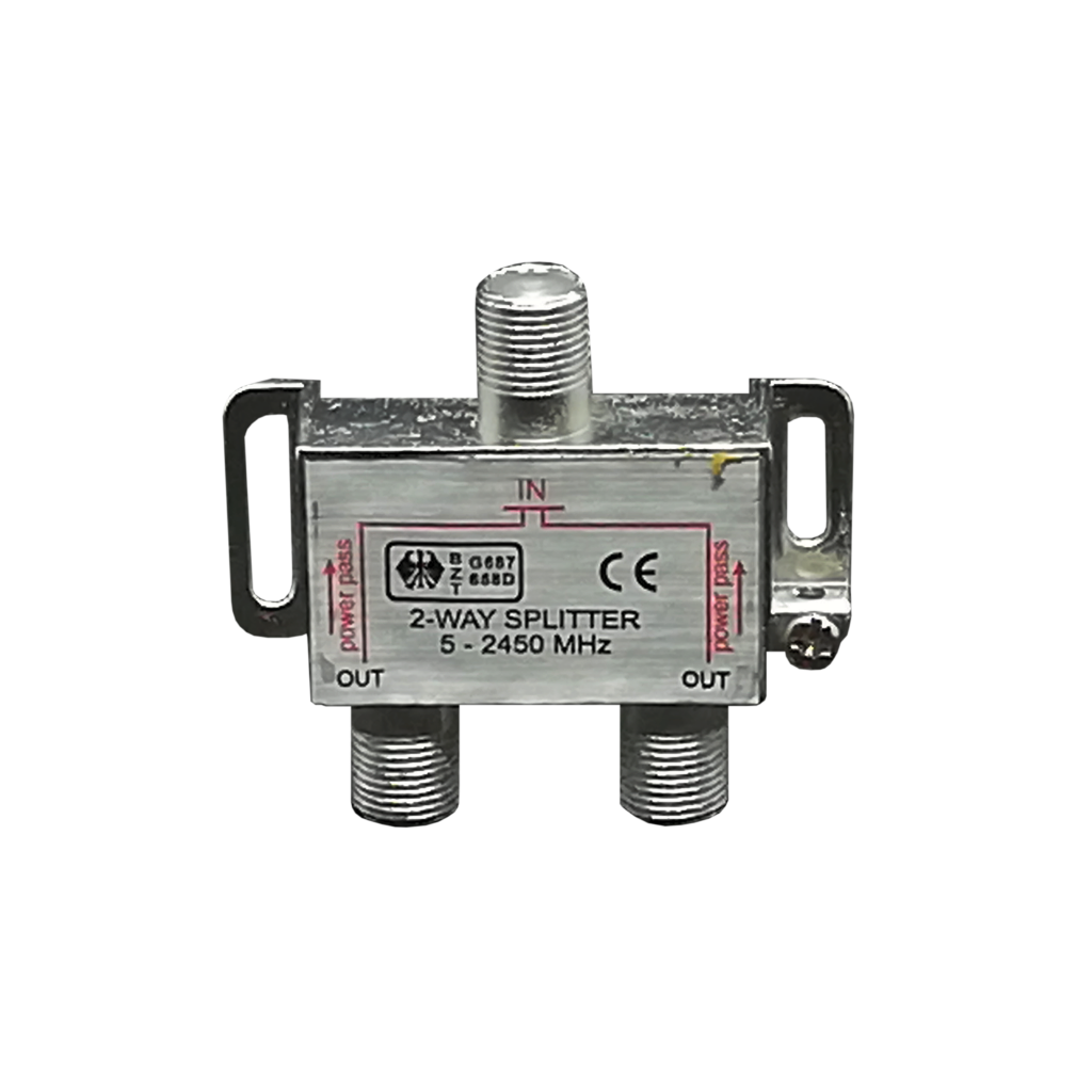 SPLITTER COAXIAL DE 2 SALIDAS, 1 ENTRADA, 5-2450 MHZ, CON PCB, BLISTER