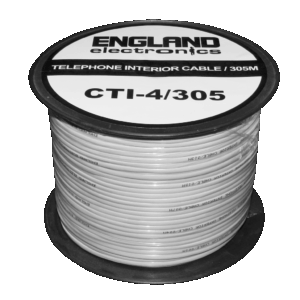 Rollo Cable Audio 305 m, Compuesto de Aluminio Revestido de Cobre CCA, ENGLAND ELECTRONICS CTI-4-305
