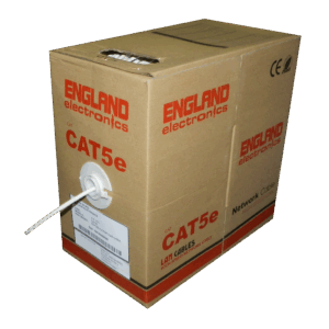 Rollo Cable UTP Categoría #5, 24 AWG, 305 m, 4 Pares Trenzado, Compuesto De Aluminio Revestido en Cobre, ENGLAND ELECTRONICS CAT5E ENGLAND 305m