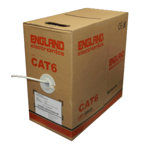 Rollo Cable UTP Categoría #6, 23AWG, 305 m, 4 Pares Trenzado, Compuesto De Aluminio Revestido en Cobre, ENGLAND ELECTRONICS CAT6 ENGLAND 305m