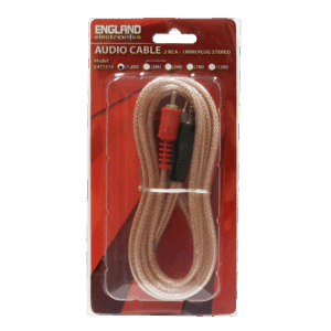 Cable para Audio 2 Plug RCA a Plug 3.5mm Estéreo, 1.8 m Long. Cable, ENGLAND ELECTRONICS EAT1514 1.8m