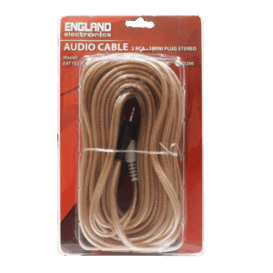 Cable para Audio 2 Plug RCA a Plug 3.5mm Estéreo, 12 m Long. Cable, ENGLAND ELECTRONICS EAT1514 12m