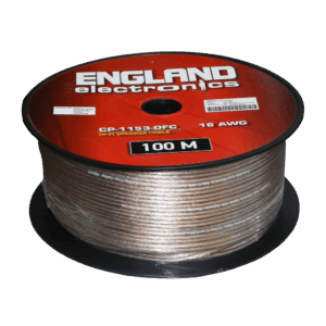 Rollo Cable Parlante Calibre 16AWG, 100 m, 100% Cobre CU, Libre de Oxígeno, ENGLAND ELECTRONICS CP-1153-OFC-100m