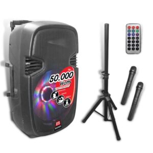 Caja Amplificada con Batería 15 Pulg 50000 W con bluetooth
