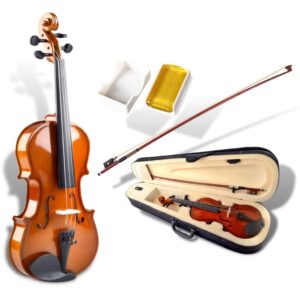 Violín 3/4 de madera maple con estuche, arco y perrubia