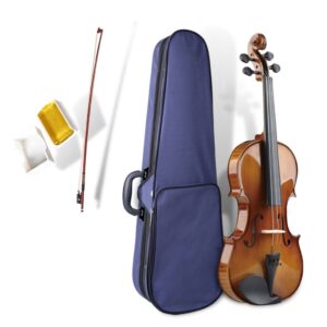Violín 4/4 de abeto macizo con estuche, arco y perrubia