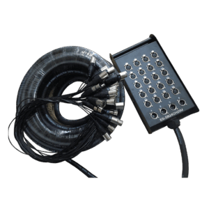 Cable Medusa 20 Entradas XLR macho y 4 Entradas XLR Hembra  , 24 canales  , 25 m Long. de Cable, Negro  , ENGLAND SOUND PRO ES-SB24CH25M