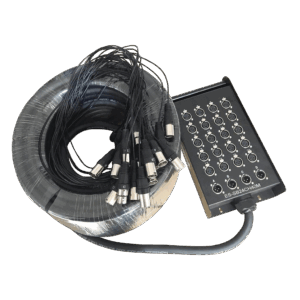 Cable Medusa 20 Entradas XLR macho y 4 Entradas XLR Hembra  , 24 Canales  , 40 m Long. de Cable, Negro  , ENGLAND SOUND PRO ES-SB24CH40M