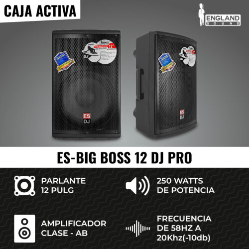 CAJA AMPLIFICADA PRO DE 12 PULG, 200W RMS, ES-BIG BOSS 12-DJ PRO - Imagen 4